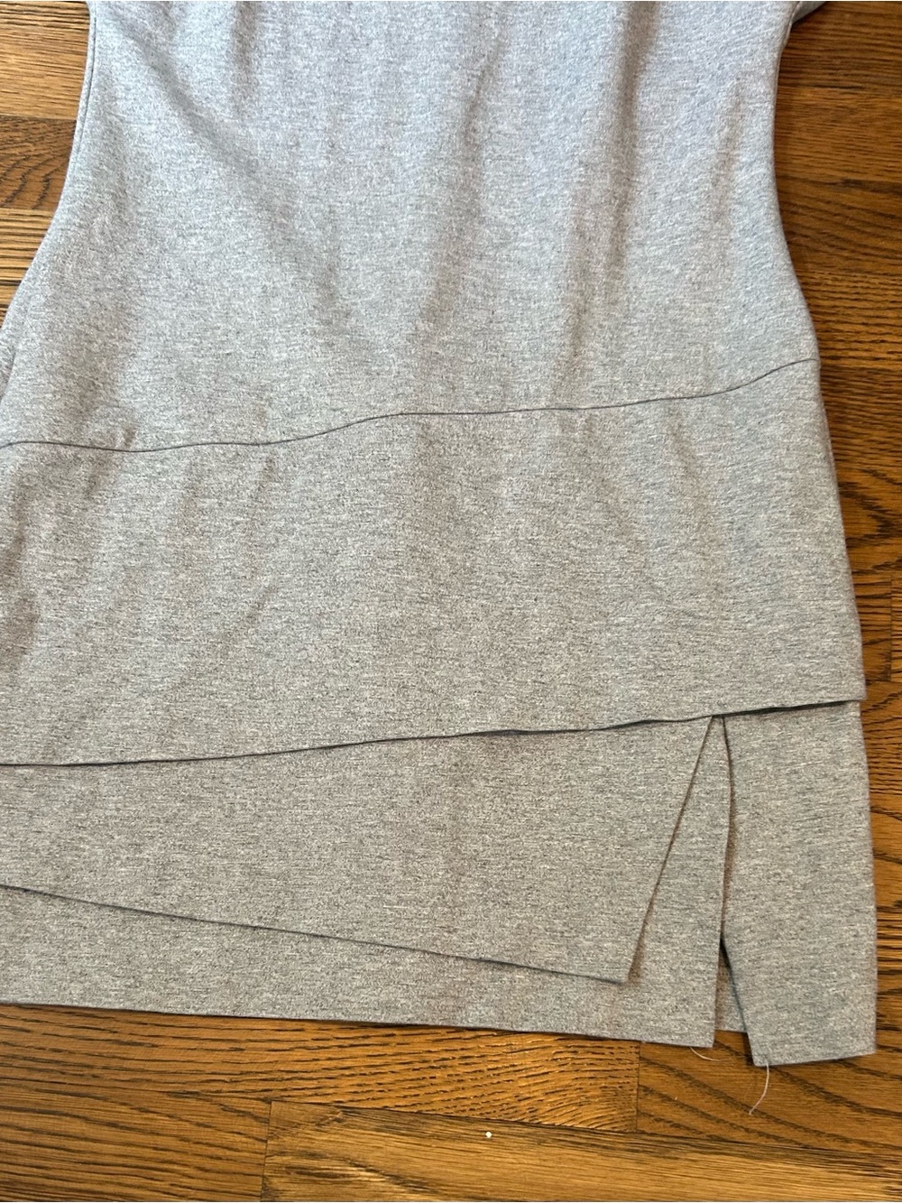 Banana Republic Light Heather Gray Asymmetrical Knit Mini Dress - Picture 3 of 11